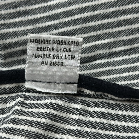 Talbots Black and White Striped Jean Jacket Blazer Size 8 - Picture 10 of 13